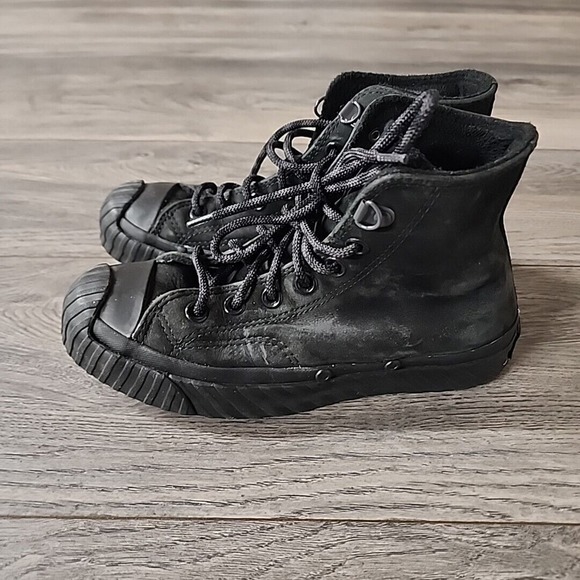 Converse Chuck Taylor All Star Suade Black Hi Top Sz 5.5 - Picture 2 of 5